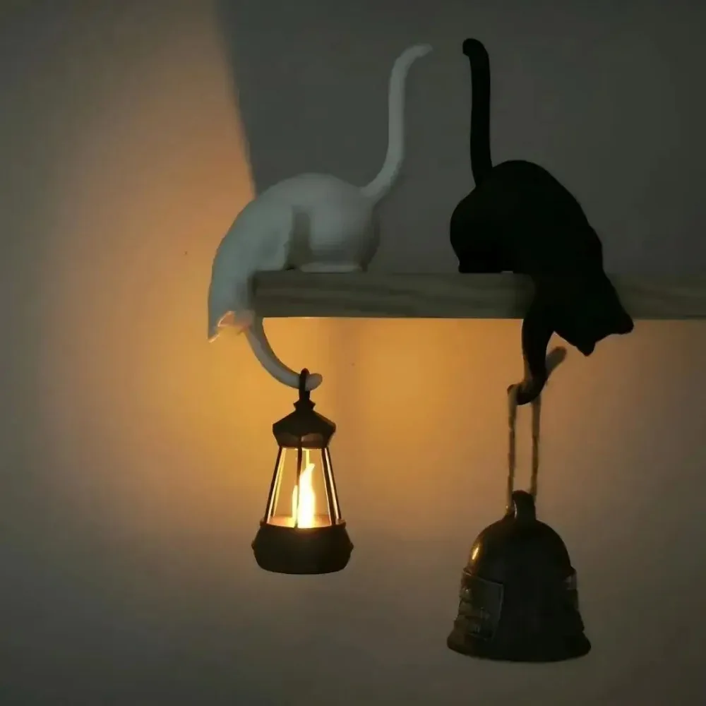 1pc Cat Figurine Hook Unique Inverted Design Ornament Ideal for Home and Wall Decoration