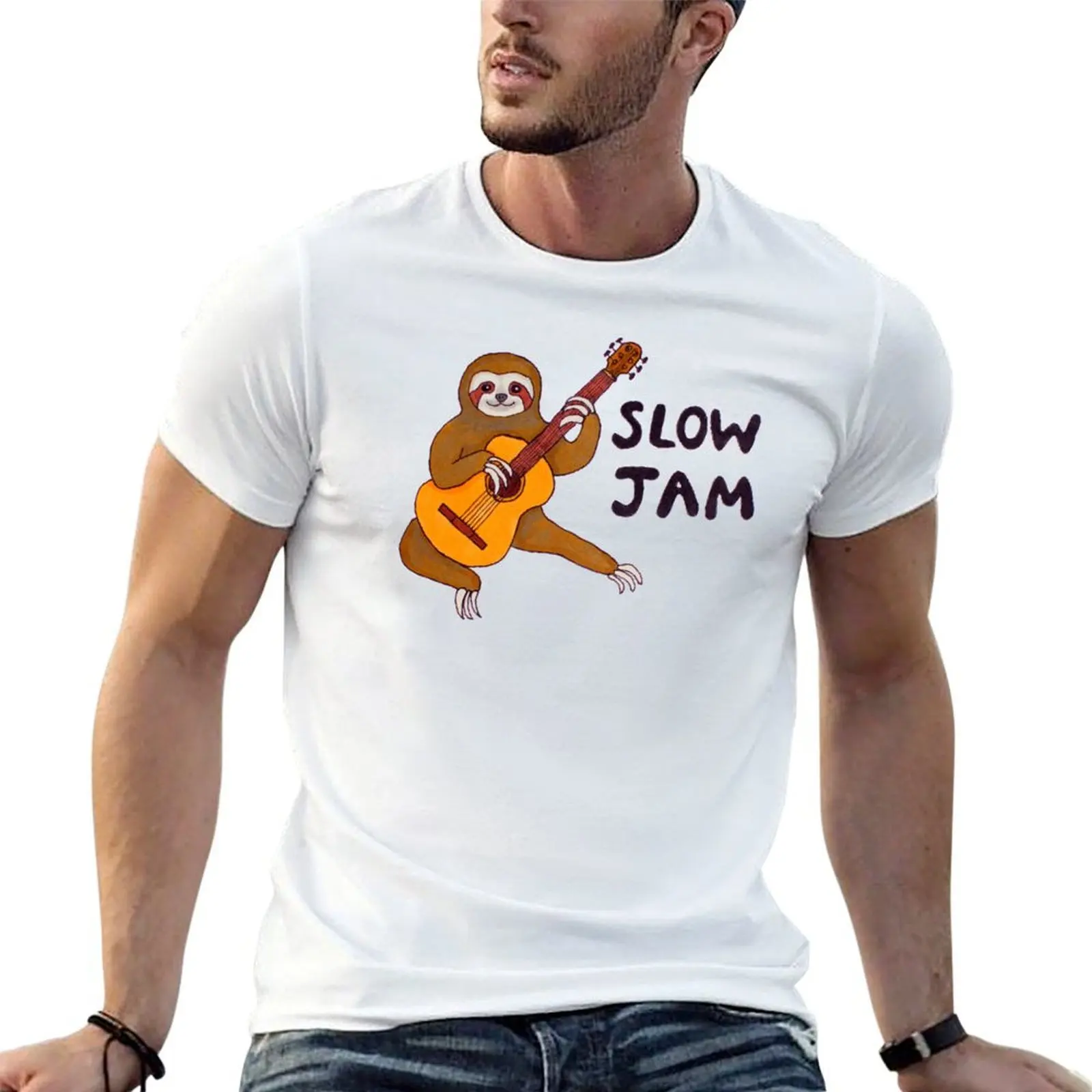 

Slow jam sloth T-Shirt t shirt men 100% cotton luxury brand man t shirt designer man t shirt heavy cotton T-shirt