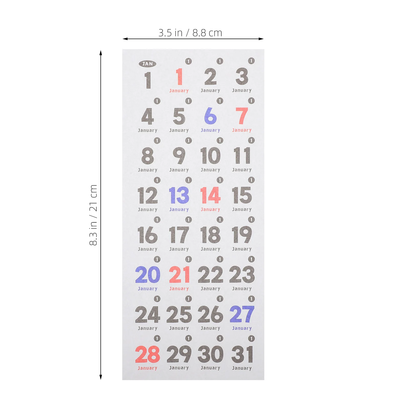 1Set Calendar Date Stickers Number Planner Accessories Daily Mini Colored Day Monthly Planner Stickers for Journals Notebooks