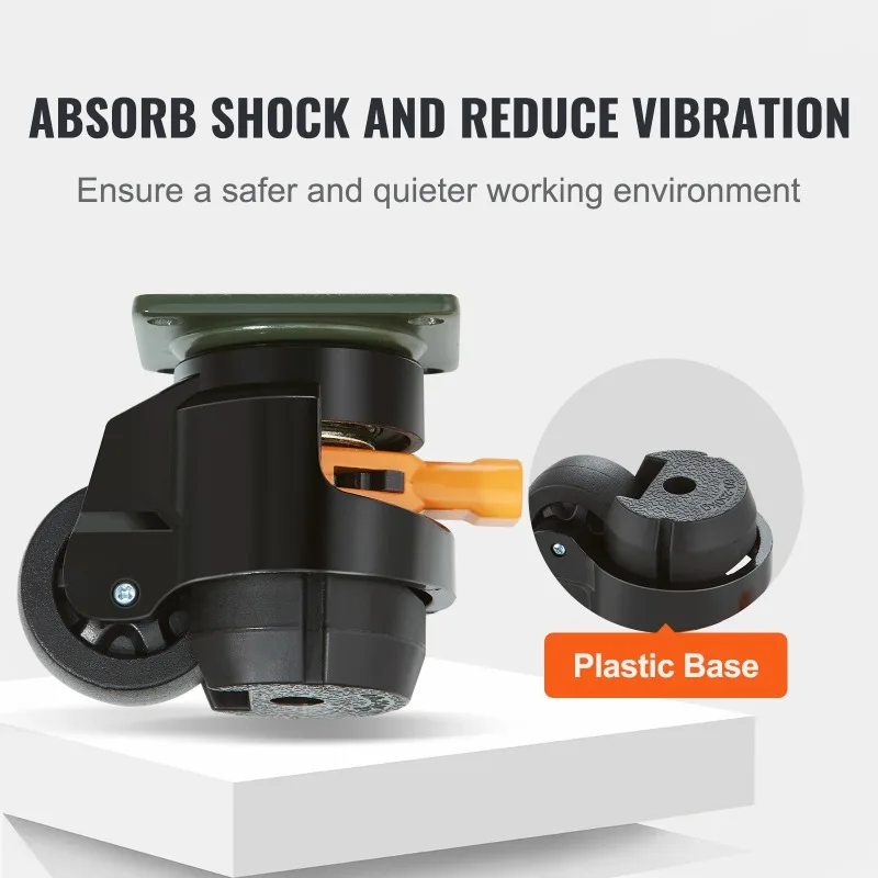 4 Pcs Leveling Casters Heavy Duty Swivel Caster Wheels with Handle Design Height Adjustable Feet for Workbench Machine