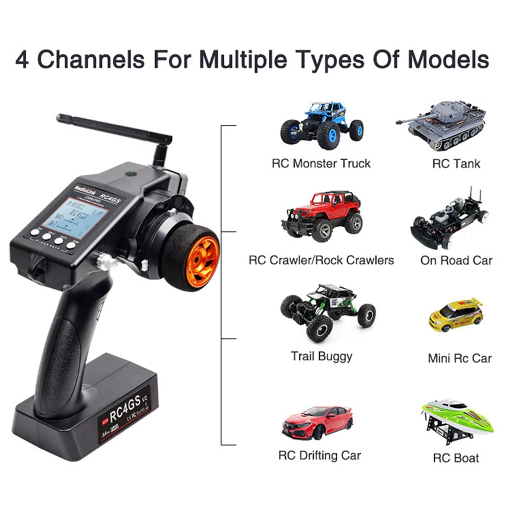Radiolink RC4GS V3 (V2 Upgrade) 5 Kanalen RC Radio Zender en Ontvanger R6FG Gyro Afstandsbediening voor RC Auto Boot