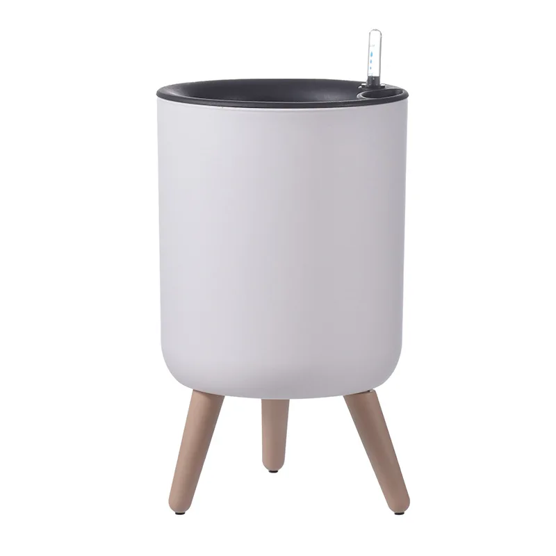 Floor-to-ceiling flower pot Plastic large thickened potted plant Breathable gallon pot Gardening Self-priming water Tall green