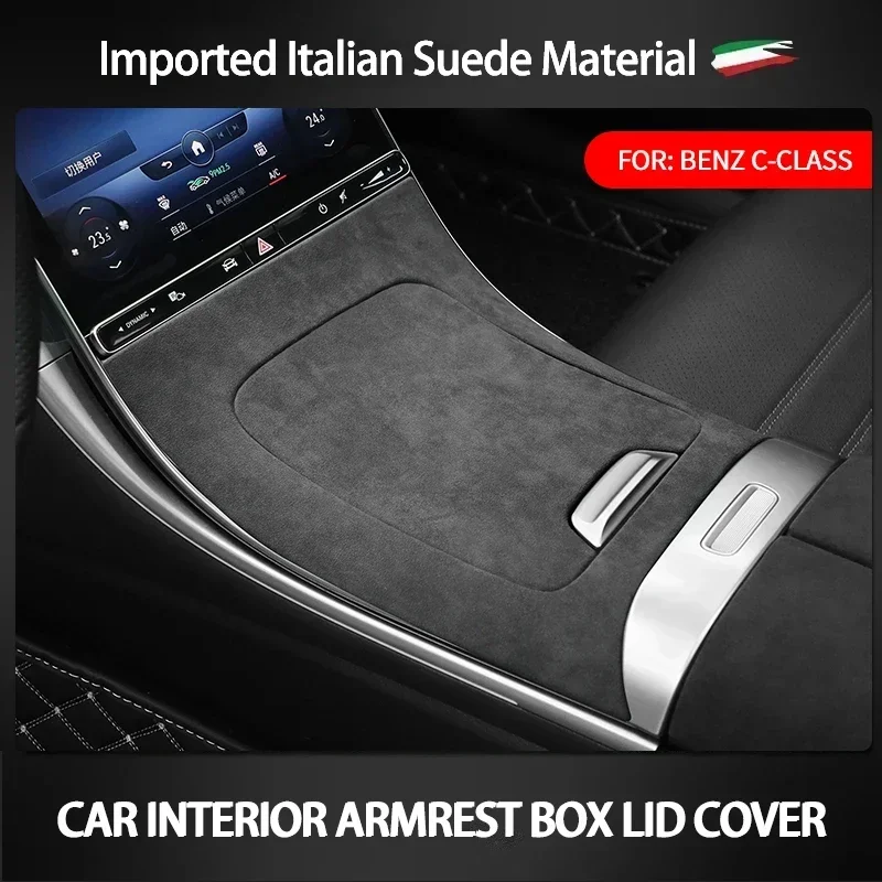 

For Mercedes Benz C Class W206 C200 S206 A206 2022 2023 Car Central Console Gear Shift Panel Cover Suede Decorative Trim