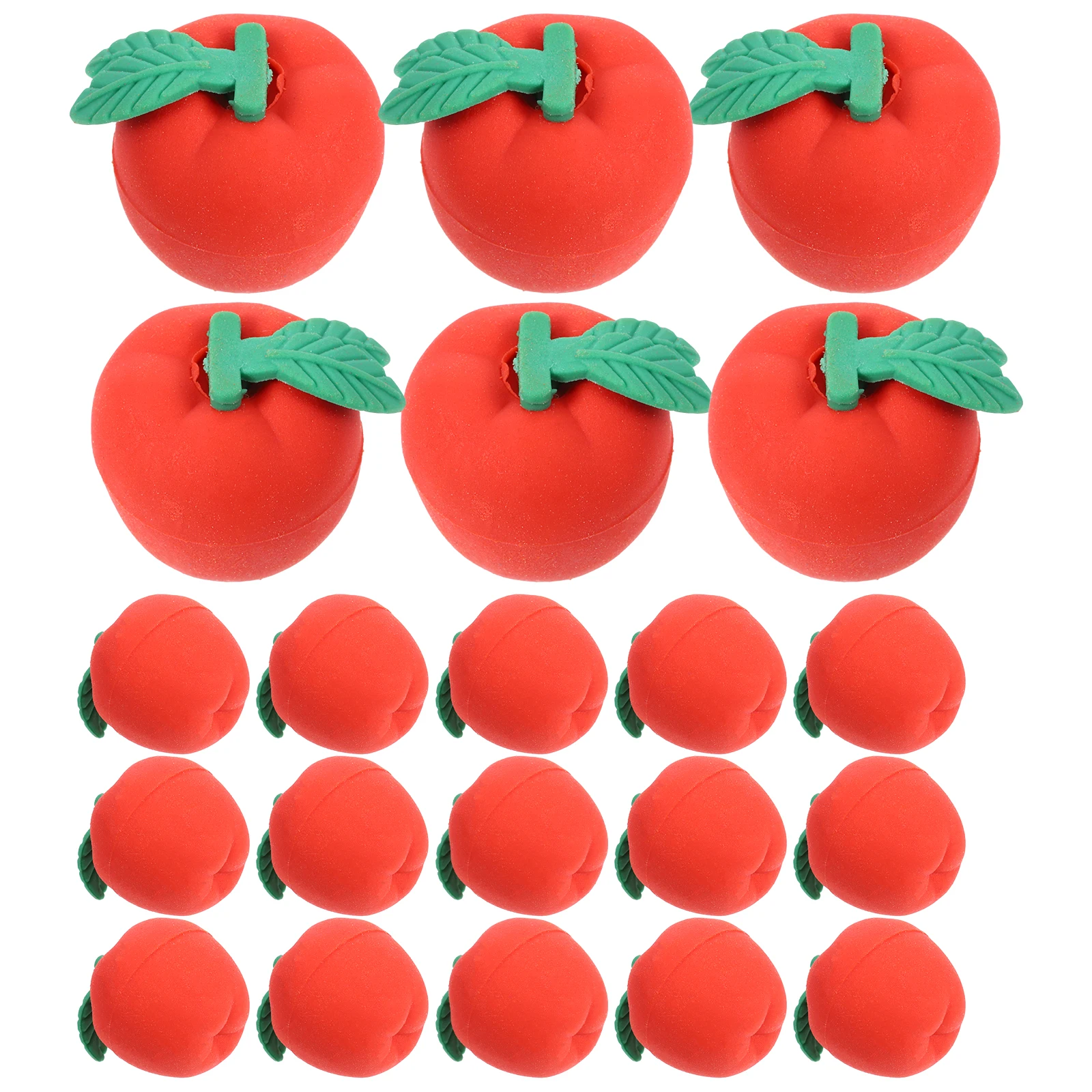 

30 Pcs Red Apple Shaped Erasers Cute Mini 3d Design Rubber Fruit Tpr Kids School Student Reward Tiny Portable Effective