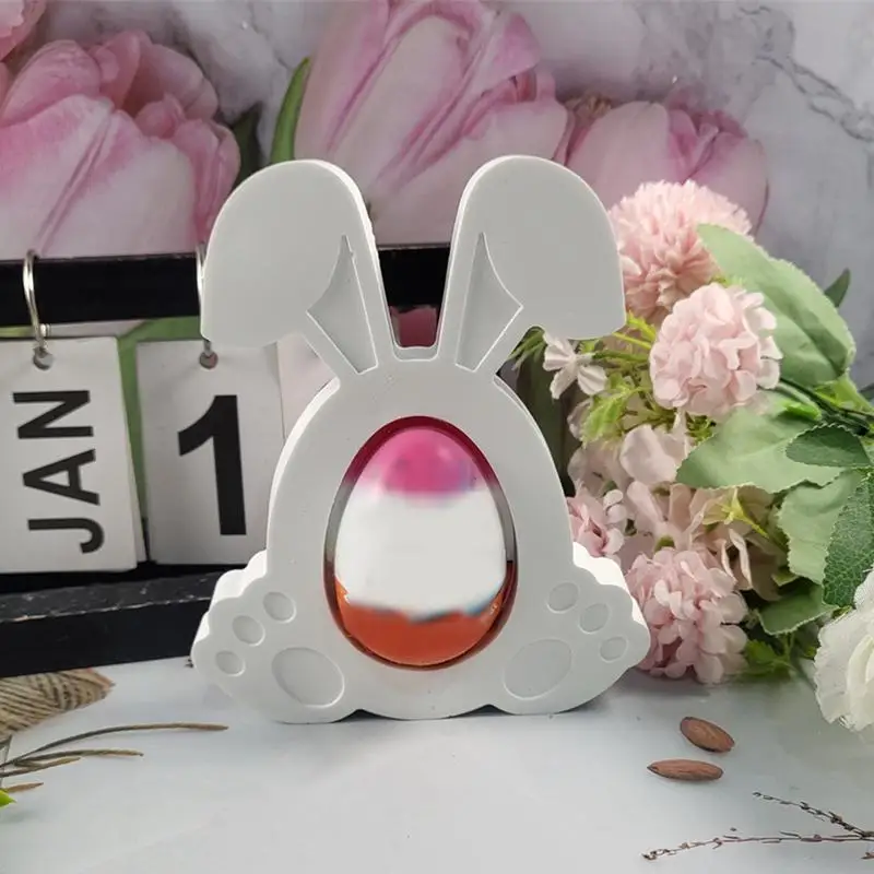 Bunny Silicone Mold Easter Egg Holder Epoxy Resin Silicone Handmade Resin Craft Casting Resin Mold For Making Aesthetic Home