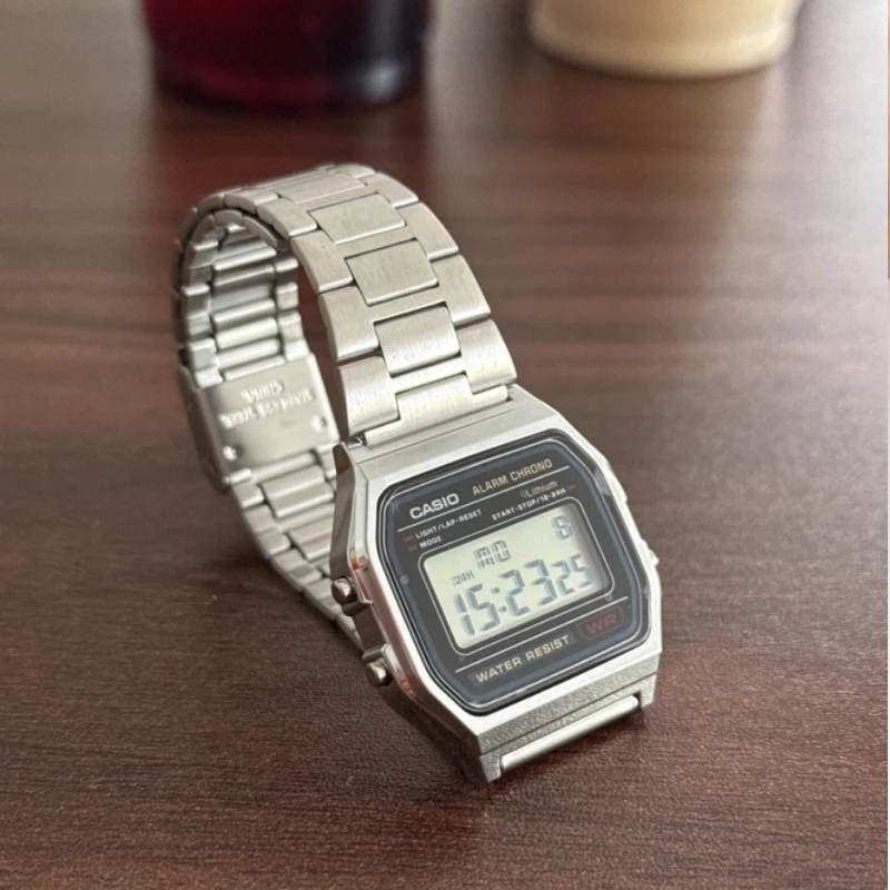 Минималистичные ретро-часы Casio A158WA-1, цифровые наручные часы, водонепроницаемые, многофункциональные, повседневные, для студентов, подарочные часы