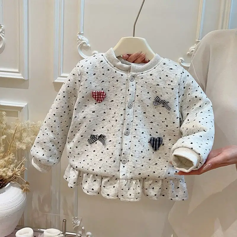 Winter GirlsThree Layer Quilted Thick Coat Baby Girl Korean Warm Top Kids Clothes Kids Clothes