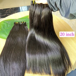 Fasci di capelli umani vergini grezzi non trattati al 100% diritti dell'osso 10-30 pollici Estensioni del tessuto dei capelli 10A # 1B Colore naturale per donna