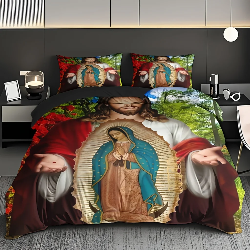 Cozy Mysterious Nature Scene Duvet Cover Set - Soft High-Definition Digital Print, 1 Duvet Cover + 2 Pillowcases, Breathable