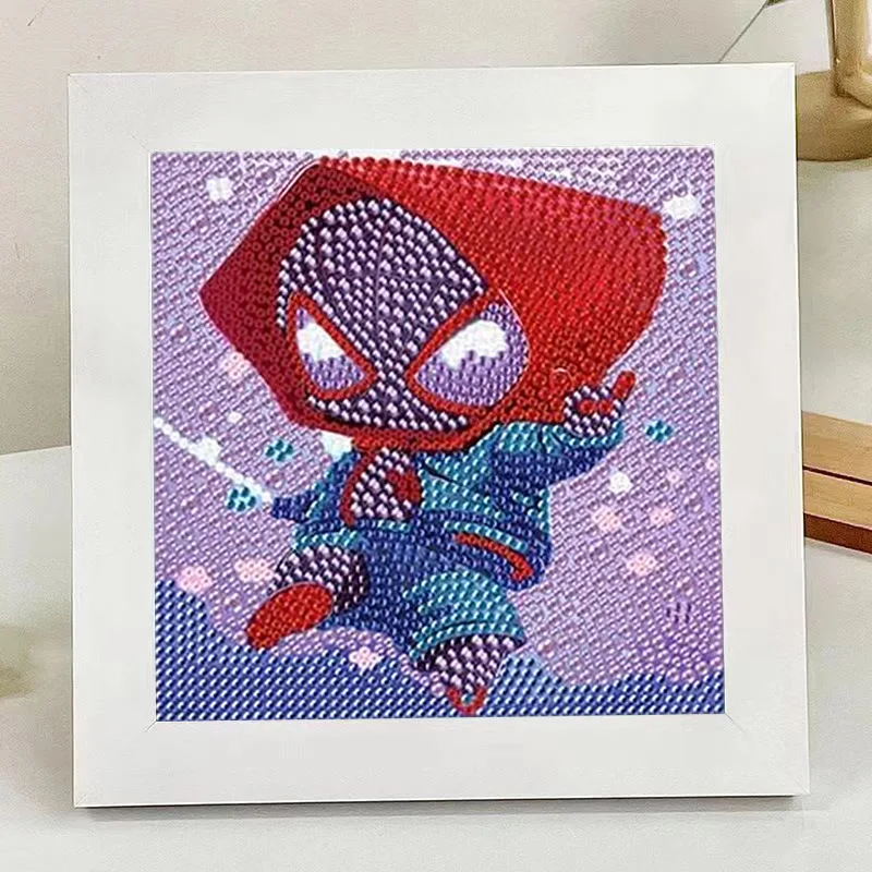 

Mario Master Yoda DIY Diamond Painting Ornament Creative Cartoon With Frame New Arrival Spider Character Kids Gift