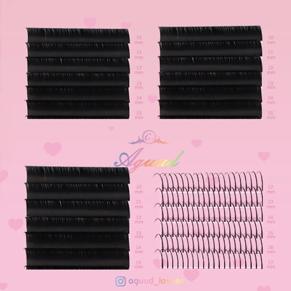 

AGUUD A/M Shape Individual Lashes Cluster Spikes Lash Wispy Russian Natural Fluffy False Eyelashes Extension Cashmere Lashes Kit