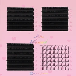 AGUUD A/M Shape Individual Lashes Cluster Spikes Lash Wispy Russian Natural Fluffy False Eyelashes Extension Cashmere Lashes Kit