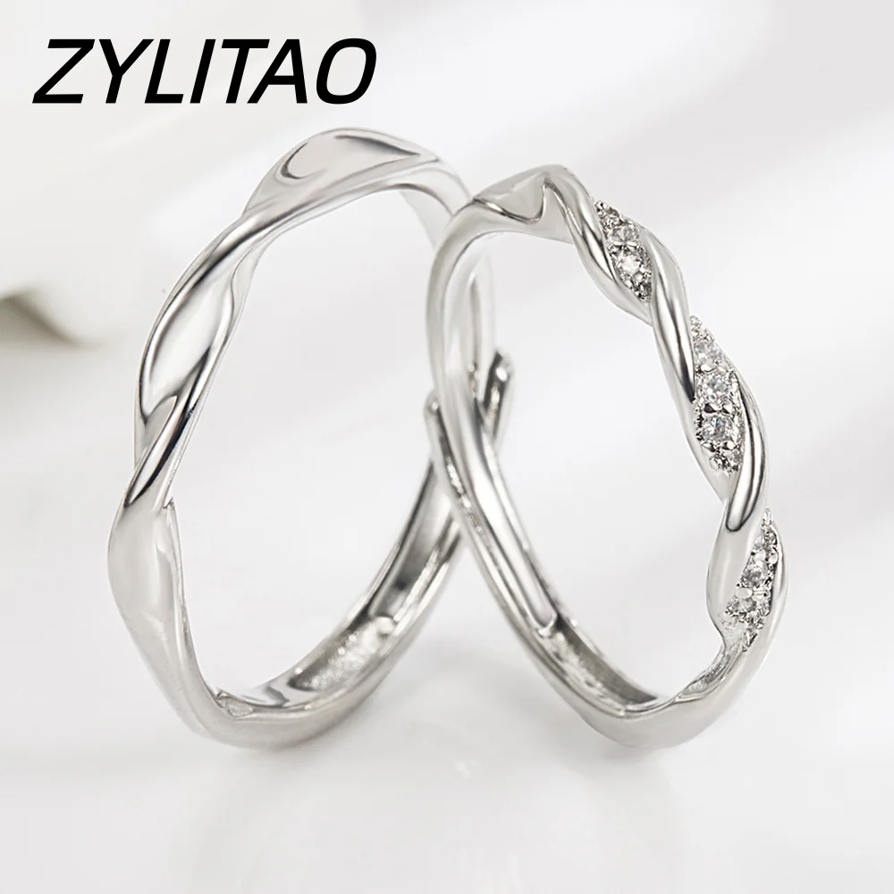 

925 Sterling Silver Ring Mobius Ring Couple Ring Inlaid With Aaa Zircon Valentine's Day Anniversary Gift