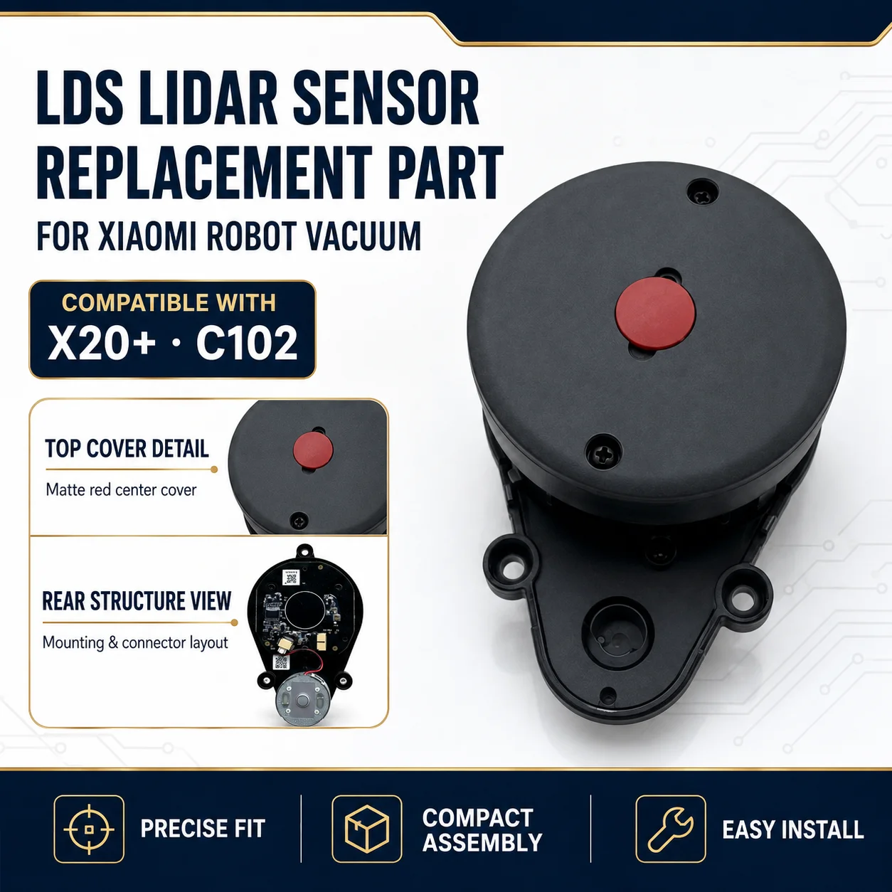 Original LDS Lidar Laser-Entfernungssensor für Xiaomi Mijia X20+ C102 Roboter-Staubsauger Ersatzteile