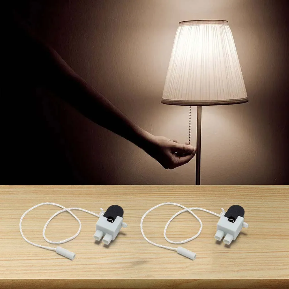 Pull switch for wall lamp 1pc 2pcs with rotating pull cord compatible with table floor and wall lighting fixtures