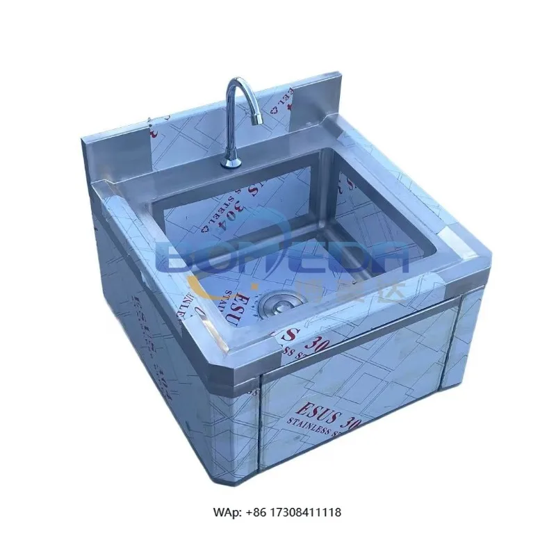 

Настенная раковина из нержавеющей стали 304 с дозатором для мыла для пищевой промышленности, для дезинфекции и очистки