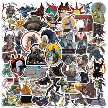 50 adet komik oyun Dark Souls korku çıkartmaları savaşçı Anime çıkartmaları su geçirmez DIY kaykay dizüstü motosiklet serin etiket oyuncaklar