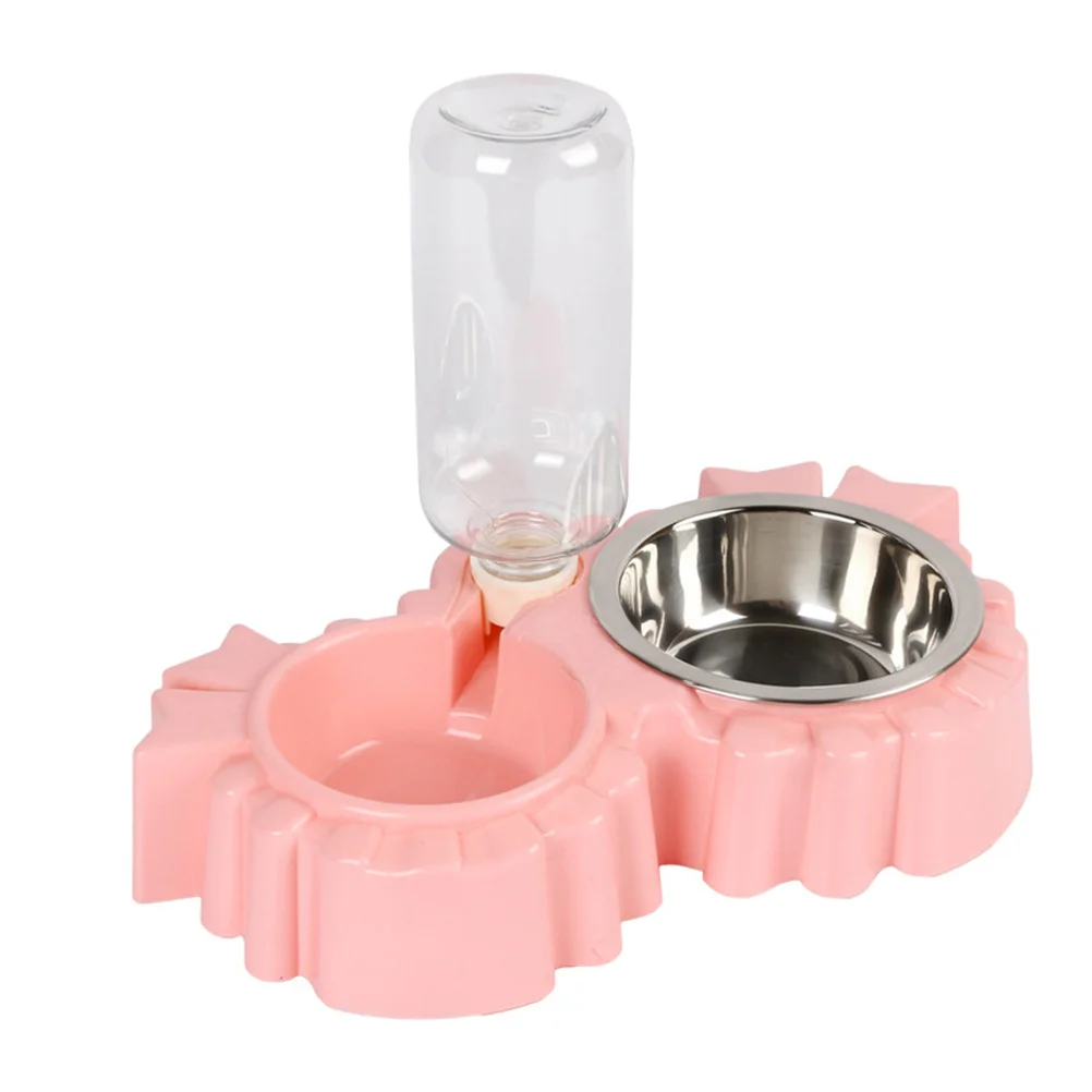 

Double Auto Pet Feeder Bowl Cat Dog Dual Water Food Station Nonslip Detachable Stainless Steel Bowl Kitten Puppy Rabbit Indoor