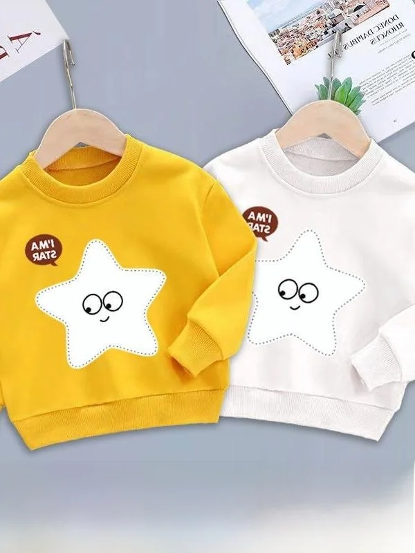 Camiseta Casual de Manga Longa para Crianças, Camada Base para Primavera e Outono, Moda Infantil para Meninos e Meninas