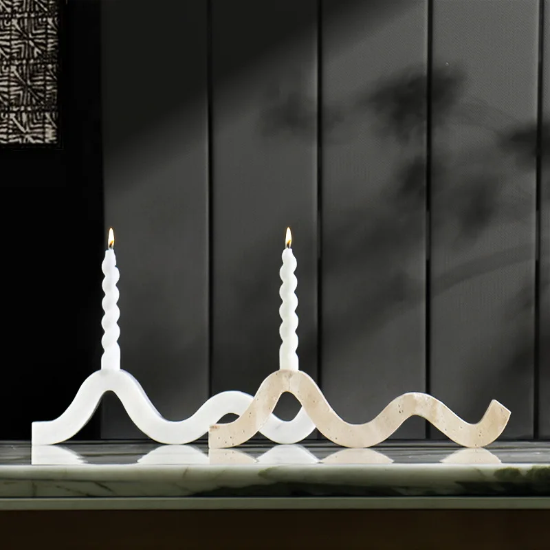 Wabi Sansan high-end marble retro candle holder ornament model room sales office B & B hotel restaurant decoration