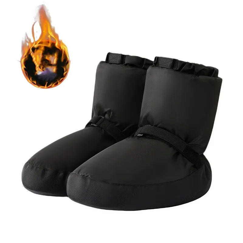 أحذية رقص الباليه الشتوية أحذية الرقص القطنية للنساء أحذية الرقص المسطحة للبالغين نعل سميك ناعم أحذية راقصة الباليه القطنية الدافئة