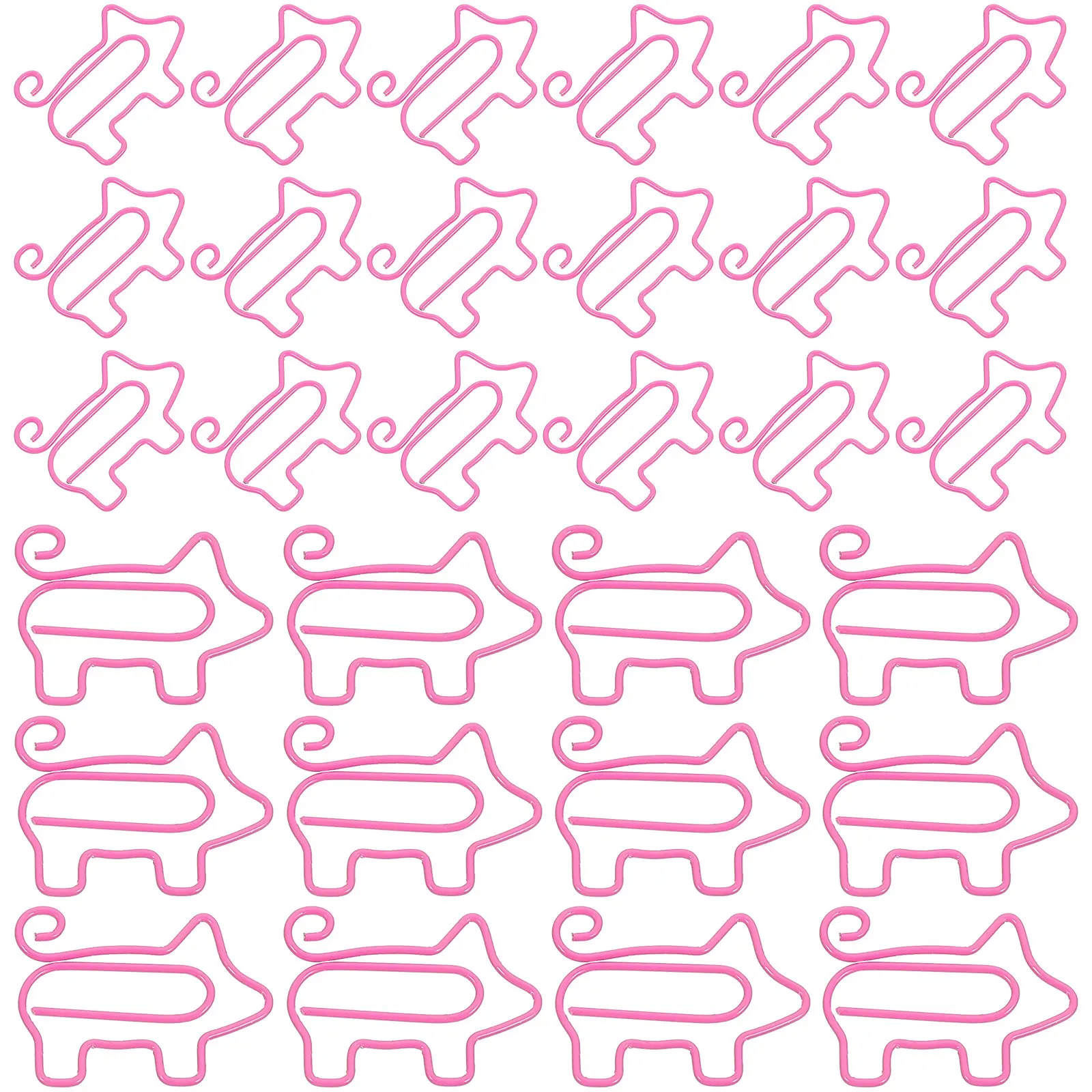 

50Pcs Cartoon Pig Shaped Metal Paper Clips Premium Iron Smooth Surface Rust Resistant Strong Hold Office School Supply Colorful