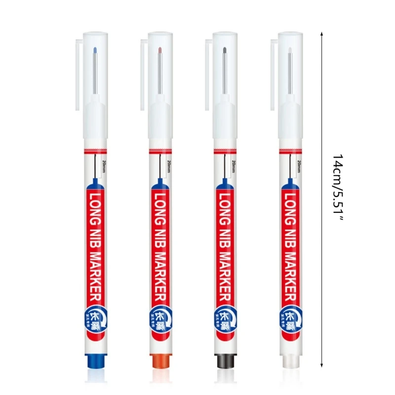 12 قطعة/المجموعة 20 مللي متر ثقب طويل المنقار رئيس علامات تثقيب القلم مقاوم للماء الحمام النجارة الديكور متعددة الأغراض دروبشيبينغ