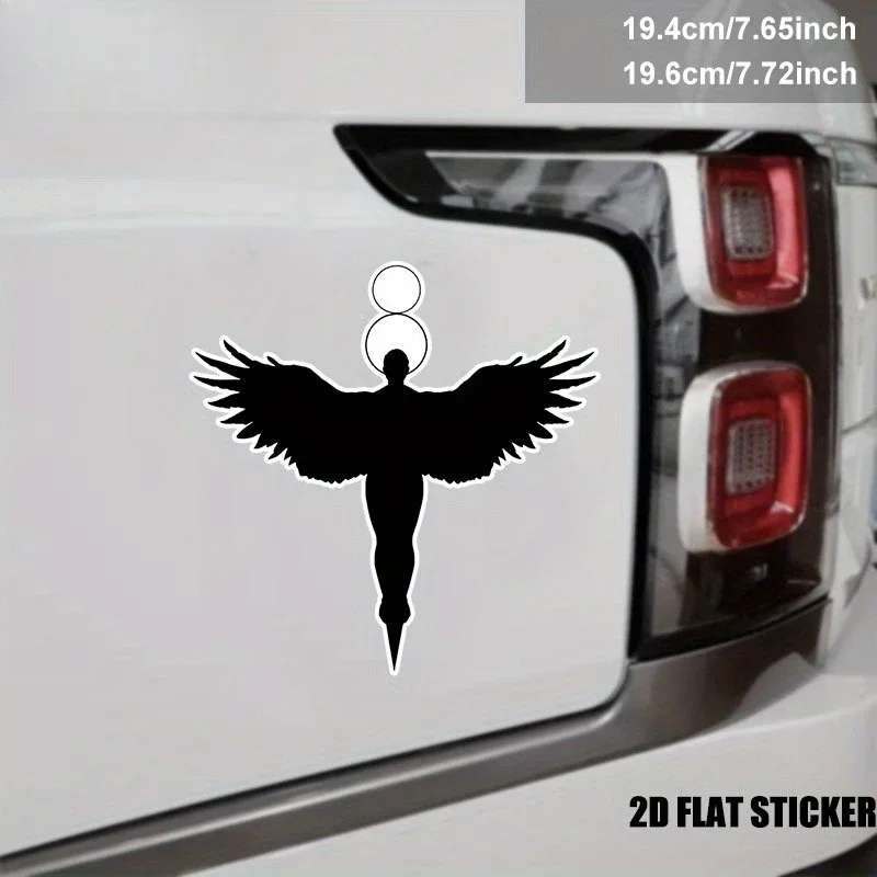 1PC 멋진 천사 실루엣 데칼 - 방수 내구성 신성한 분위기 - 자동차 노트북 휴대폰을 위한 독특한 개인화