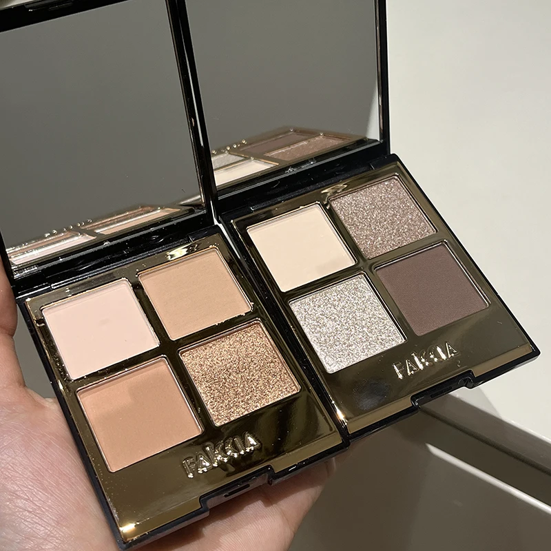 FAICCIA Four-color Eyeshadow Palette Daily Makeup Smoky and Sparkling Eyeshadow Smooth Fine Original Make-up Cosmetics Beauty