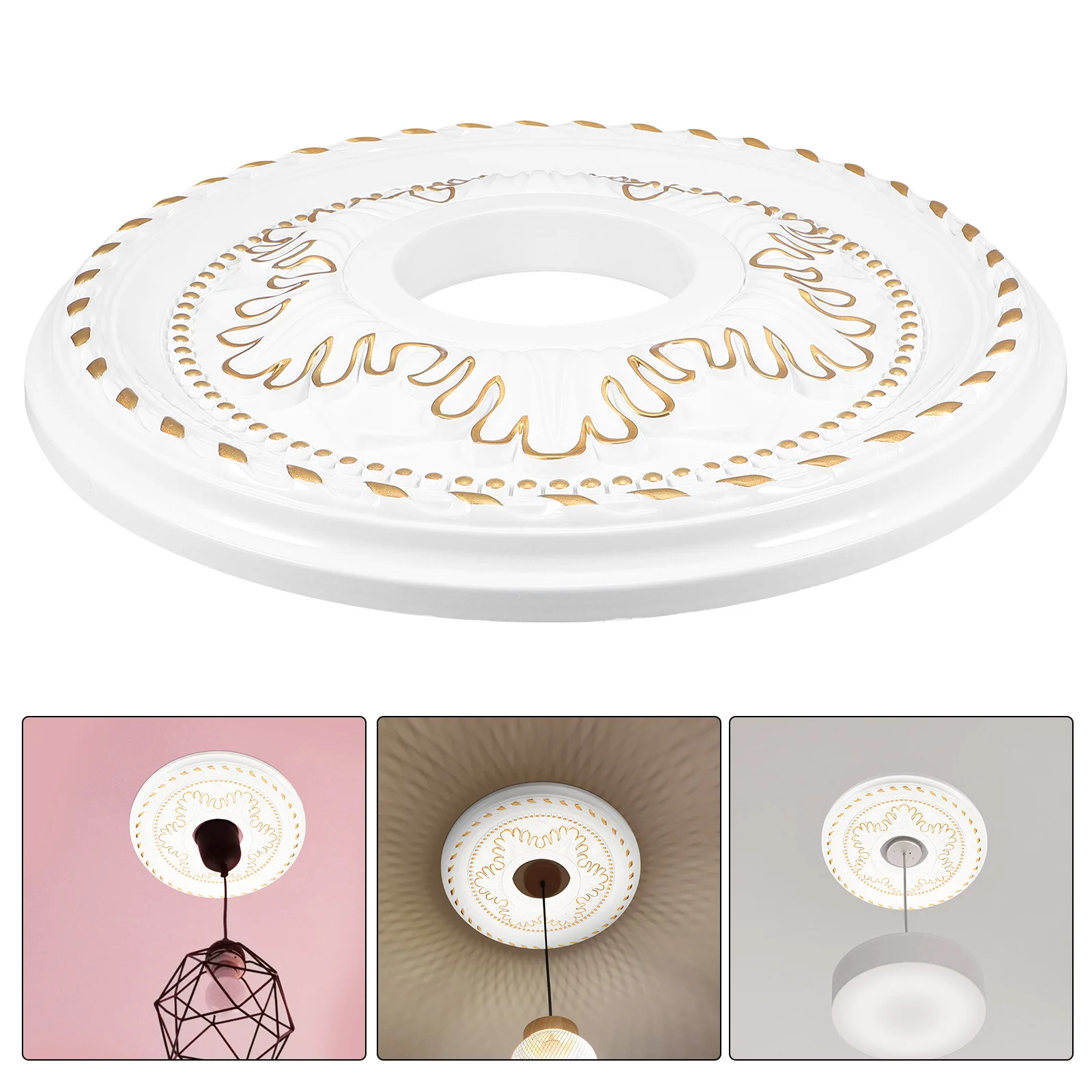 

Round Ceiling Medallion Abs Plastic Light Fixture Ring For Home Lighting Decorative Ceiling Lamp Cover Household Medallion