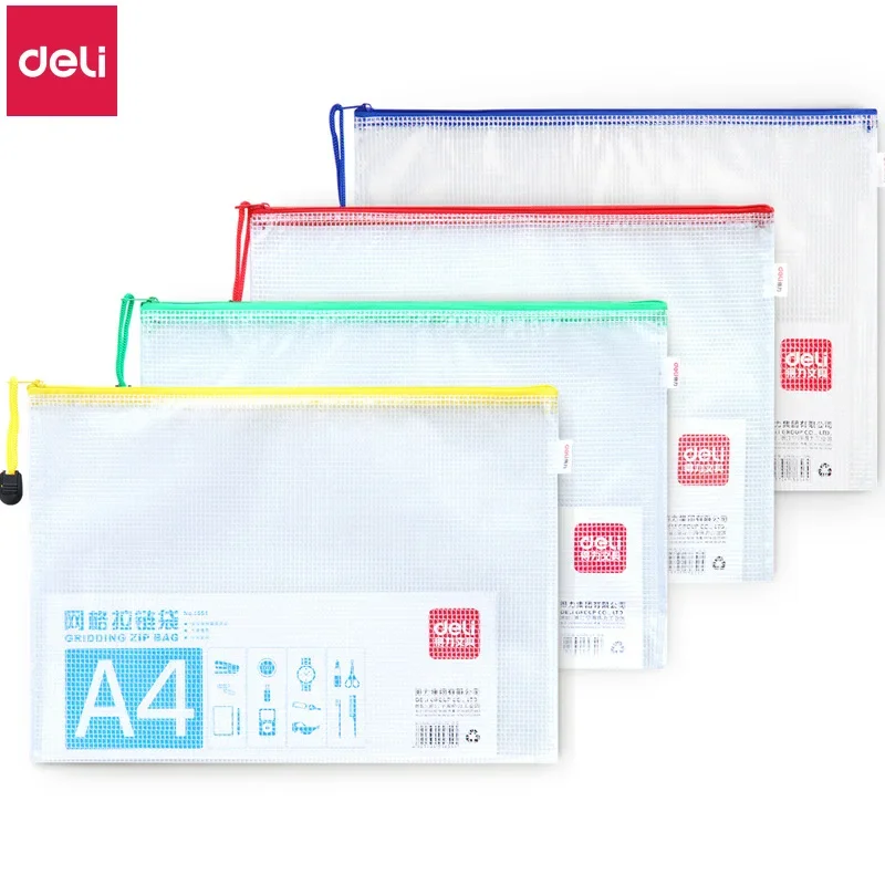20pcs DTransparent plastic mesh bag a4 document bag, information bag, zipper bag