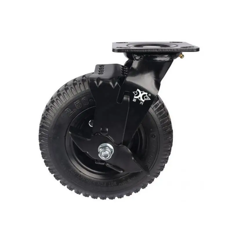 1 Pc 8 Inch Normal Caster Inflatable Rubber  Universal Heavy Wheel