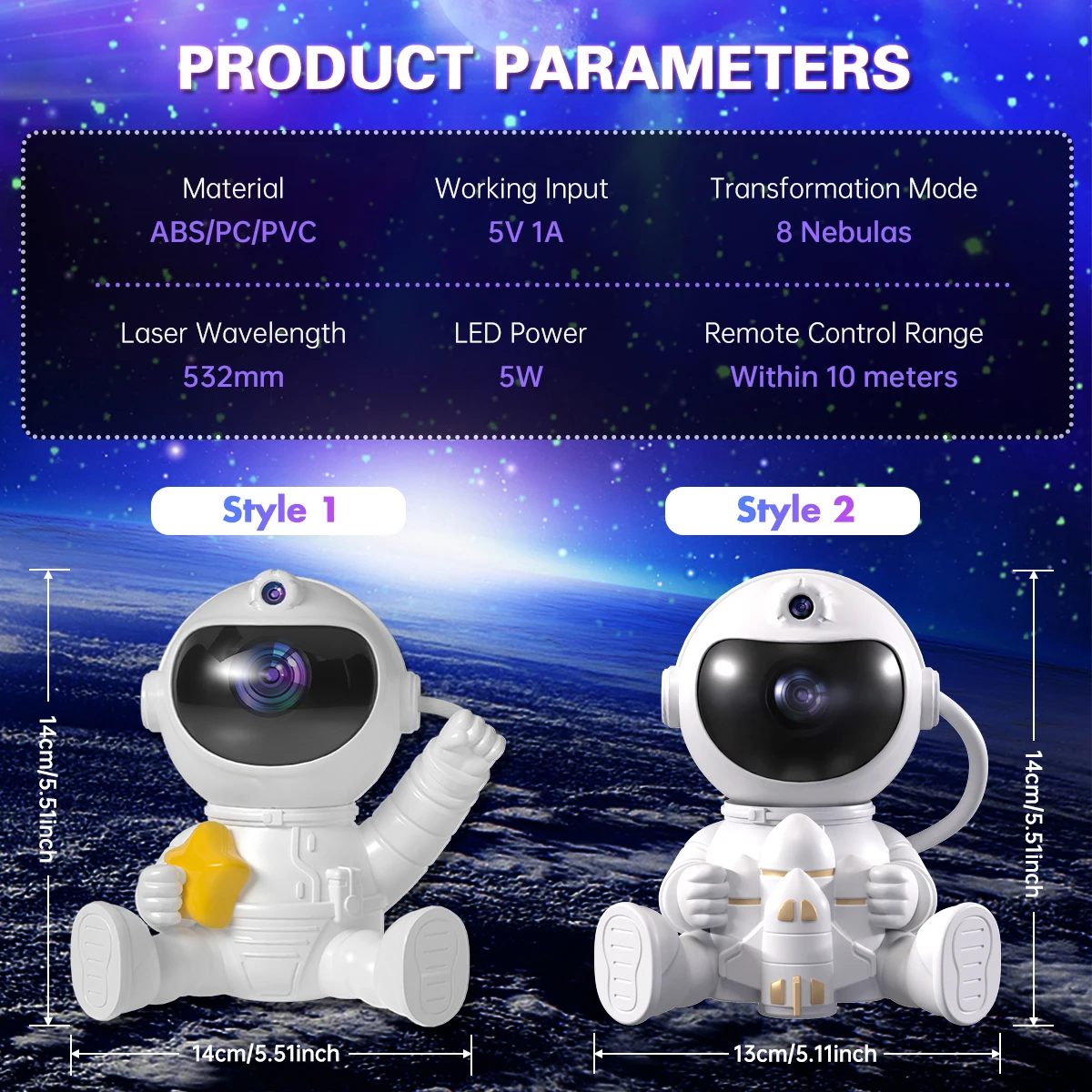 Astronaut Galaxy Projector Star Projector Galaxy Night Light with Remote Control Starry Nebula Space Buddy Projector for Bedroom