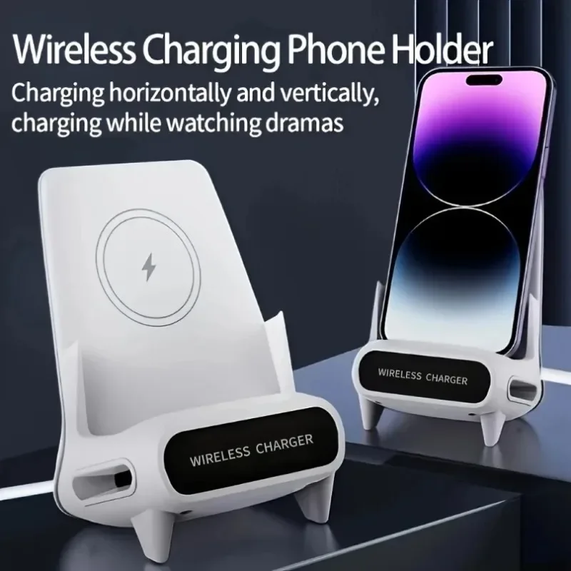 Wireless Charger Stand Fast Charging for iPhone Phone Holder Desktop Charging Dock Adjustable Bracket Compact Design Office Home