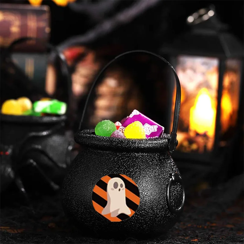 Round Self-adhesive Sticker Paper Halloween Roll Gift Candy Bag Wrapping Label Sticker Pumpkin Party Decoration Sealing