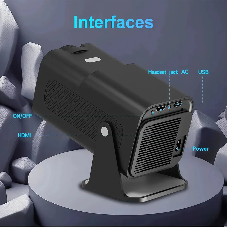 جهاز عرض LED محمول HY320MINI مع تركيز سريع، سطوع عالي 40 لومن، مكبر صوت مدمج، مستلزمات الحفلات المتوهجة، HY300 المحدث