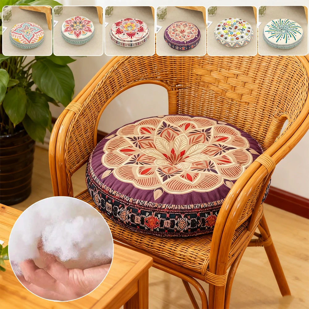 

Round Ethnic Style Cushions for Home Floor Pillow Living Room Sofa Chair Pads Multifunctional Tatami Mat Decorative Throw Pillow