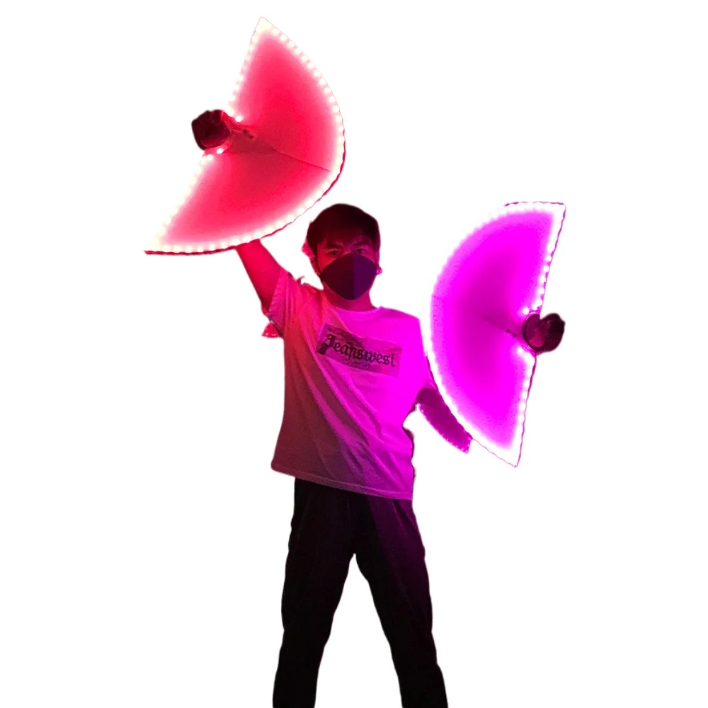 

Christmas Halloween show fan props Led light full color stage show Fan dance nightclub lighting atmosphere party supplies