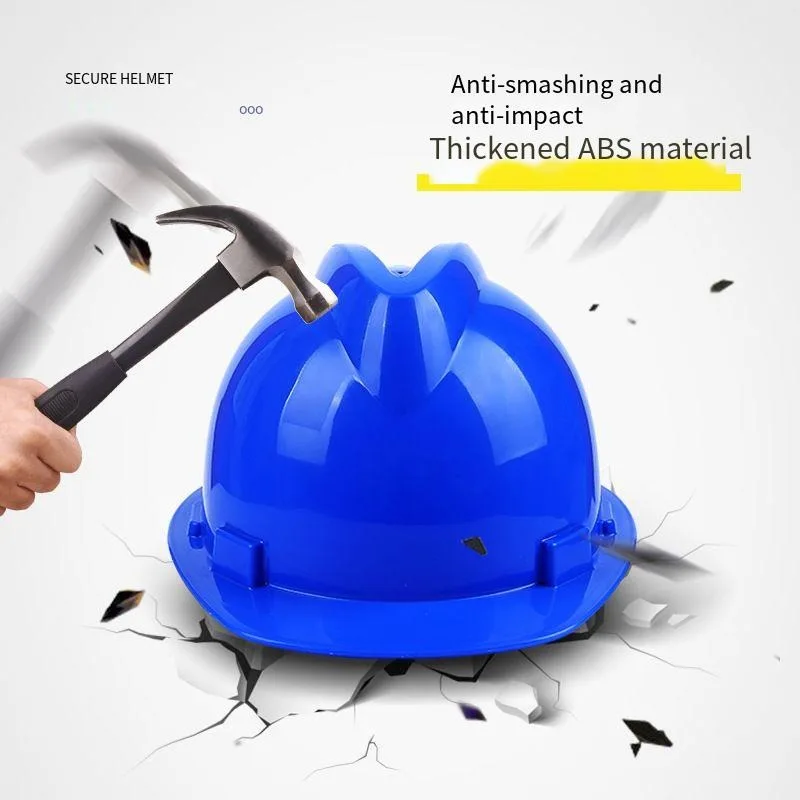 

Safety Helmet V-shaped Summer Anti Smashing Full Brim Breathable Sun Protection Construction Site Collision Prevention