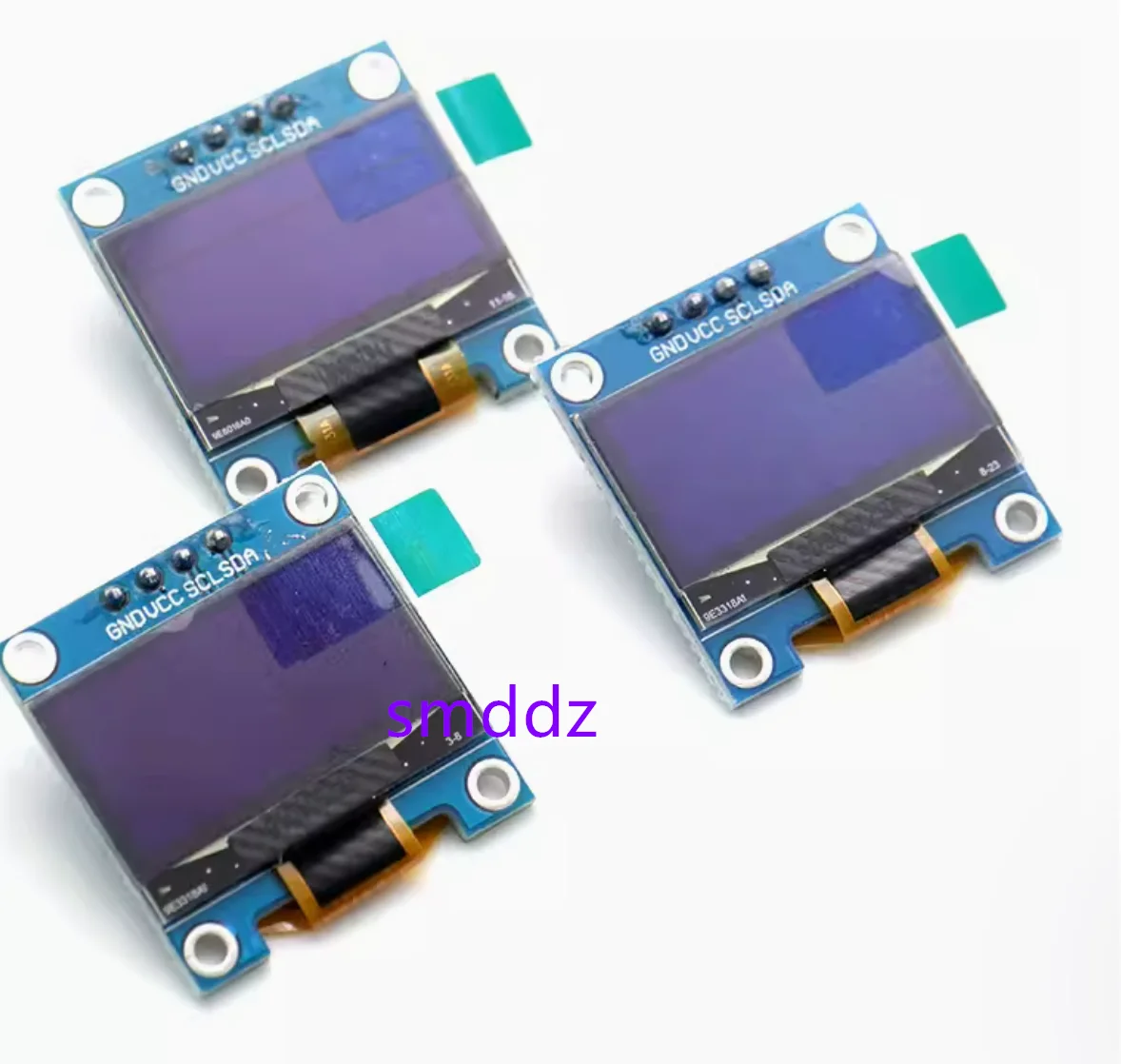 5pcs   0.96 inch OLED IIC communication 12864 LCD screen OLED display screen with 4 pins, 4 pins, blue, white, yellow, blue