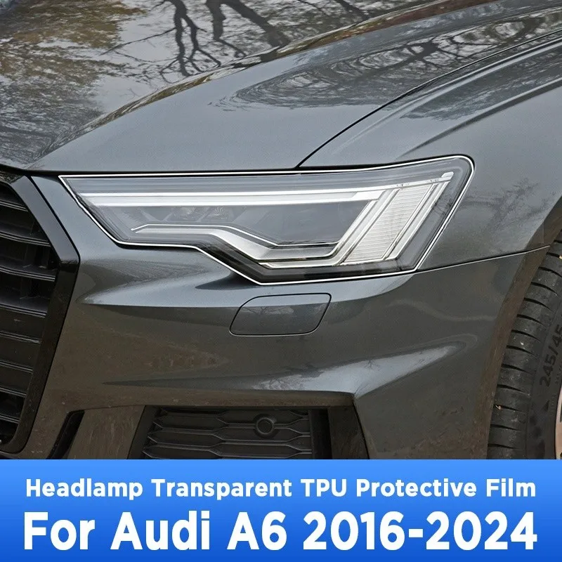 

For AUDI A6 2015-2024 Car Exterior Headlight Anti-scratch Front Lamp Transparent TPU Protective Film Accessories Sticker