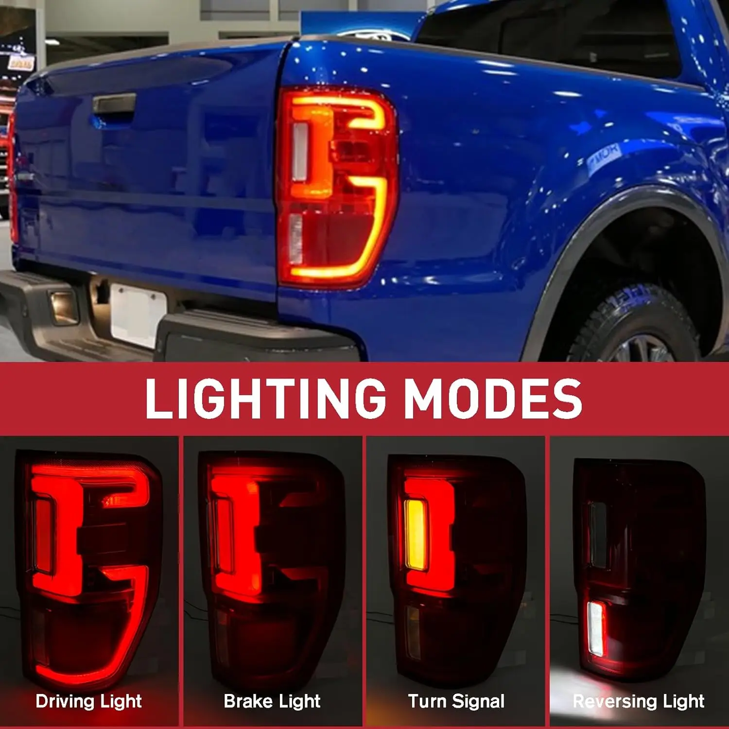 LED Tail Light Rear Lamp Assembly w/Blind Spot (Module NOT Included) Compatible with 2019-2023 Ford Ranger Right Passenger Side