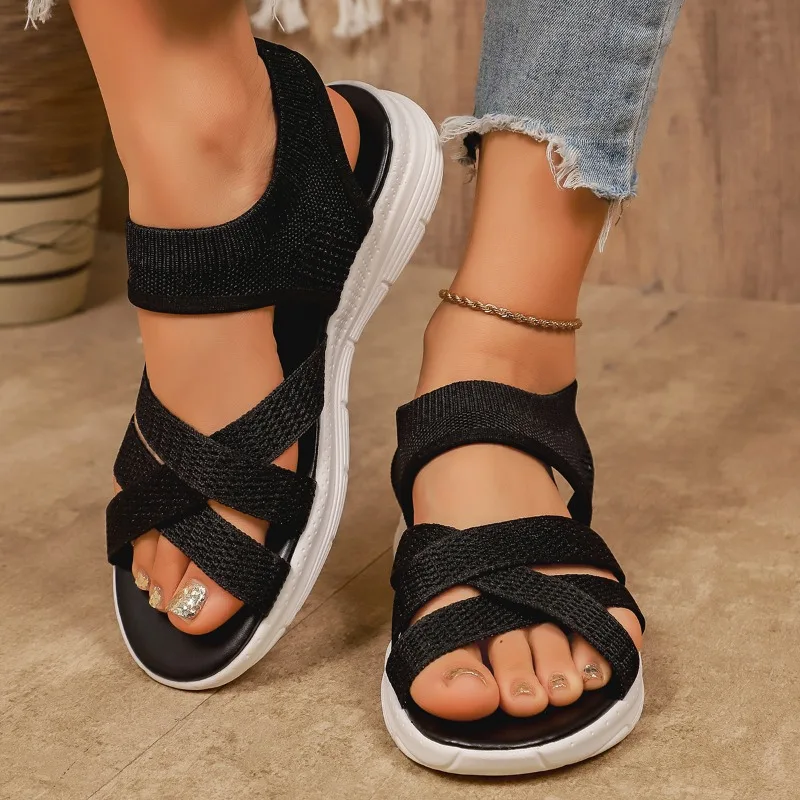 

Summer Round Toe Sexy Comfortable Non-slip Wear-resistant Solid Casual Sandals Fashion New Cute Exquisite Women Planas Sandals