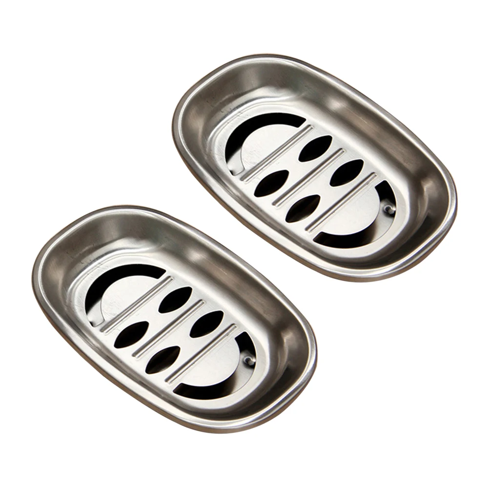 

Double Layer Stainless Steel Soap Dish Tray Double Draining Soap Box Holder for Shower Bathroom Kitchen (Oval Laugh)