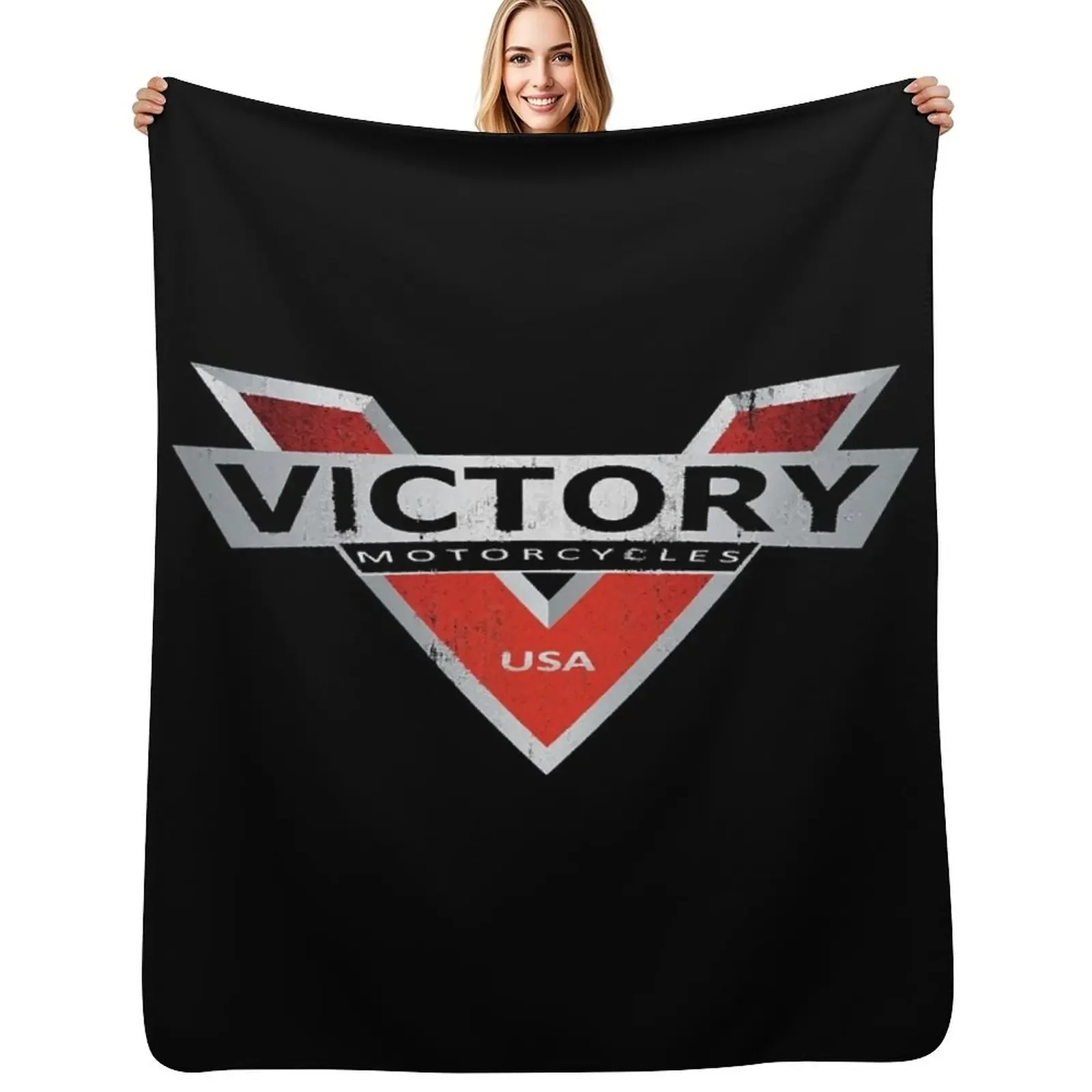 

Vic to ry Motorcycles Throw Blanket Cute Plaid Moving Tourist Stuffeds Blanket