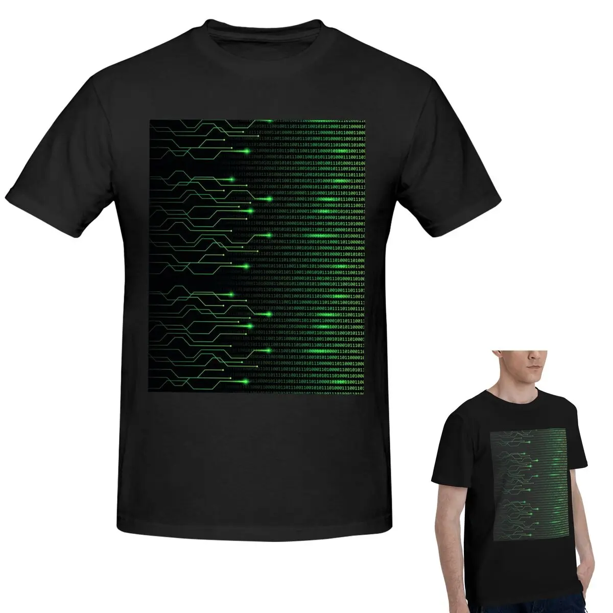 

100% хлопок, бинарный код внутри, одеяло и легкая флисовая футболка, мужская забавная футболка большого размера, мужские рубашки с круглым вырезом