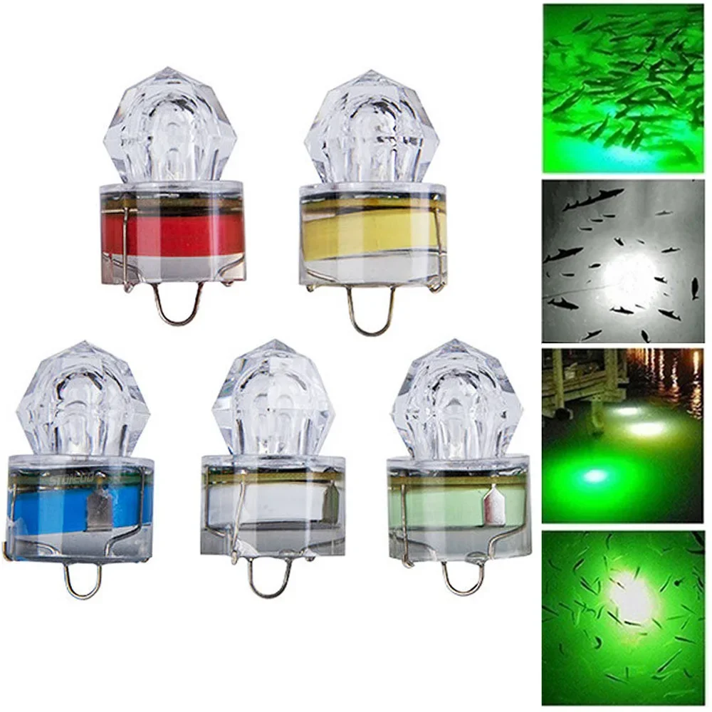 FLYSAND-Lámpara LED de pesca con forma de diamante subacuática, luz de Flash que atrae calamar, señuelo de pesca, aparejos, herramientas de pesca