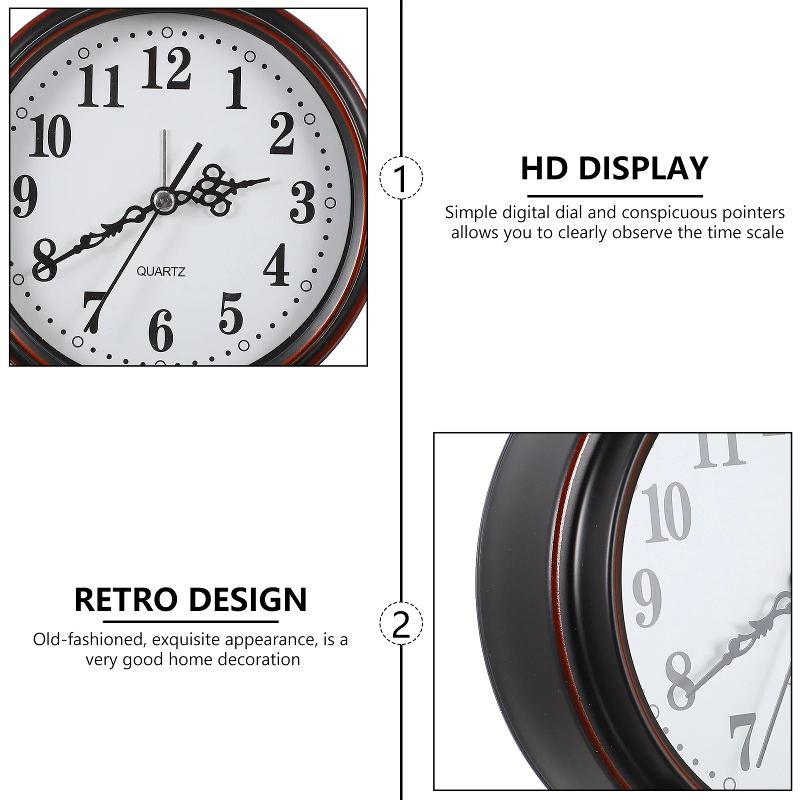 

European Style Vintage Alarm Clock Retro Mute Desktop Bedside Clock Bedroom Decoration Quiet Scanning Movement