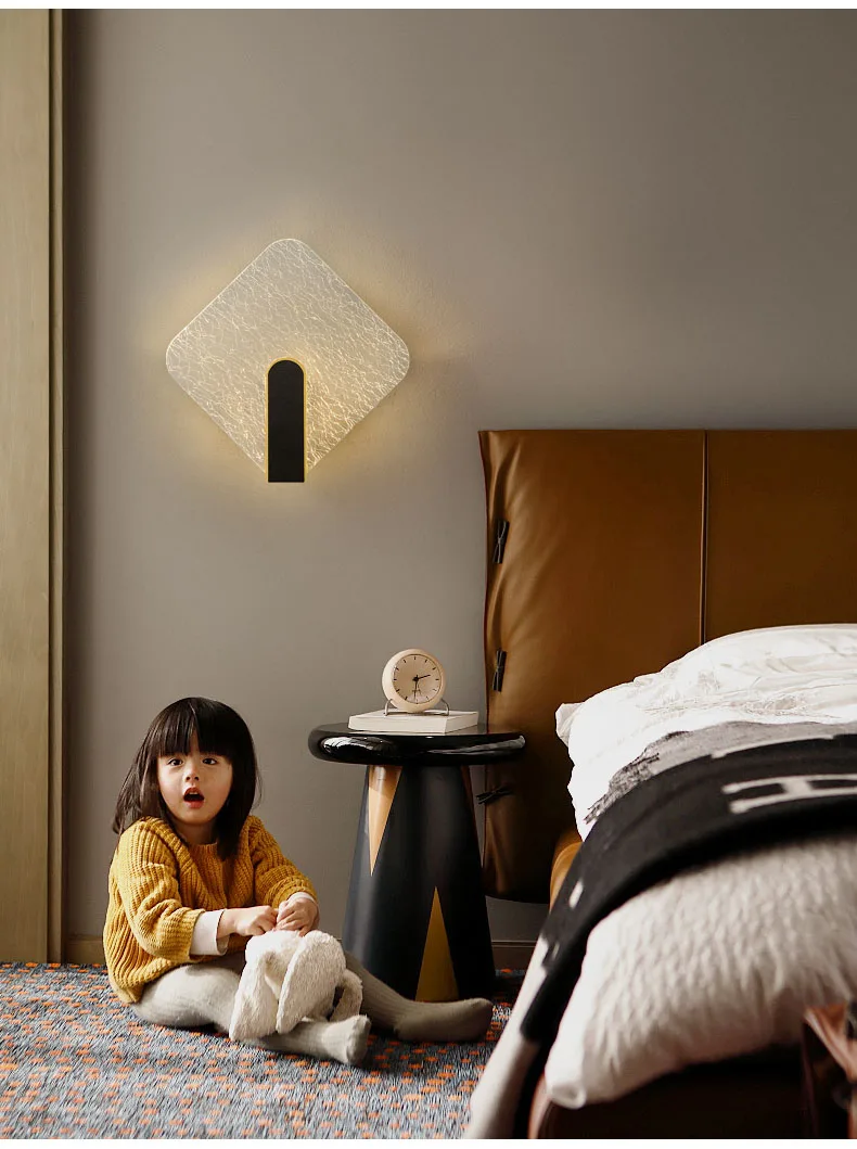 الاكريليك متصدع موجة الدخان الجدار مصباح الشمال ضوء الفاخرة الإبداعية السرير غرفة نوم بسيطة الحديثة خلفية الجدار الخفيفة #2