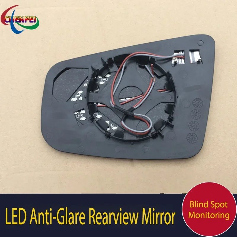 Large View Blue Mirror Anti-Glare Electrically Heated Rearview Mirror With LED Turn Indicator For Buick Lacrosse 2010-2015